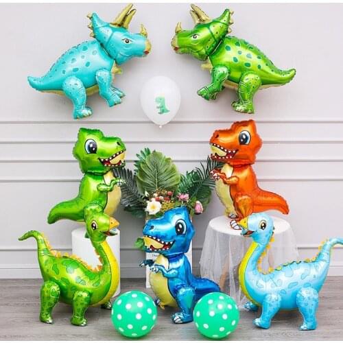 1 Large 4D Walking Assemble Dinosaur Foil Balloon Animal Balloons Childrens Dinosaur Birthday Party Decorations Balloon Kids Toy