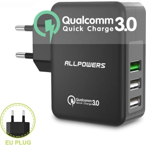 ALLPOWERS QC 3.0 Quick Charger Mobile Phone Charger 5V 9V 12V Fast Charging for iPhone Samsung Huawei Xiaomi Oppo Vivo OnePlus