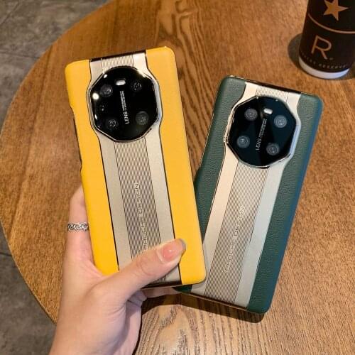 Genuine Leather Plating Phone Case Lens All-inclusive Huawei Porsche Version Phone Case Suitable for Mate 40, 40Pro,mate 30