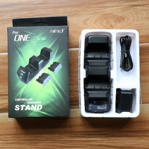 LED Dual Charging Station Dock+USB Charger Cable+2Pcs 400mAh Batteries Battery Pack for Microsoft Xbox One/Slim/X Controller