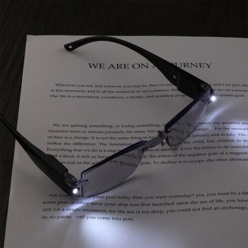 Intelligent Zoom Presbyopic Eyeglasses Progressive Multifocal Anti Blue Light Reading Glasses 100-350 Degrees LED Light Glasses