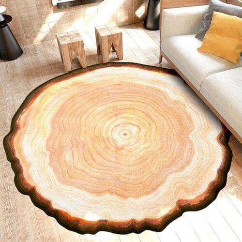LIU Creative tree Wooden stake ring carpet bedroom living room table mats household computer chair cushion bed rug blanket
