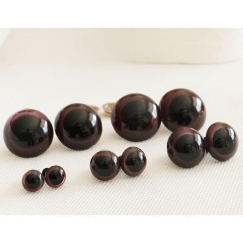 40pcs--6/8/9/10/12/13/14/15/16/18mm brown color round shape toy eyes safety eyes & washer for diy plush doll findings