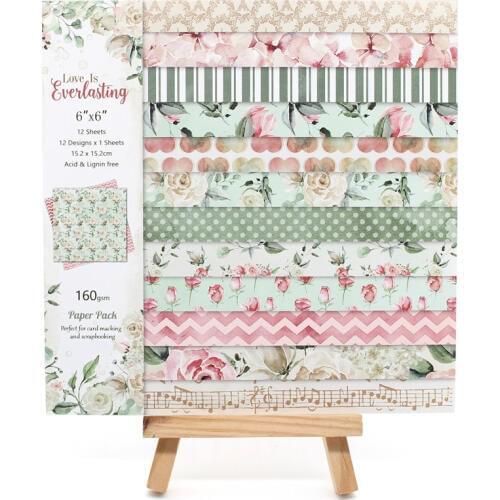 KSCRAFT 12pc Love Is Everlasting Scrapbooking Pads Paper Origami Art Background Paper Card Making DIY Scrapbook Paper Craft