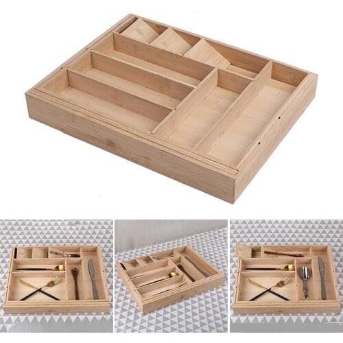 Rectangular Tableware Tray Expandable Multifunctional Drawer Organizer Cosmetic Jewelry Tray for Home Kitchen Bedroom TS2
