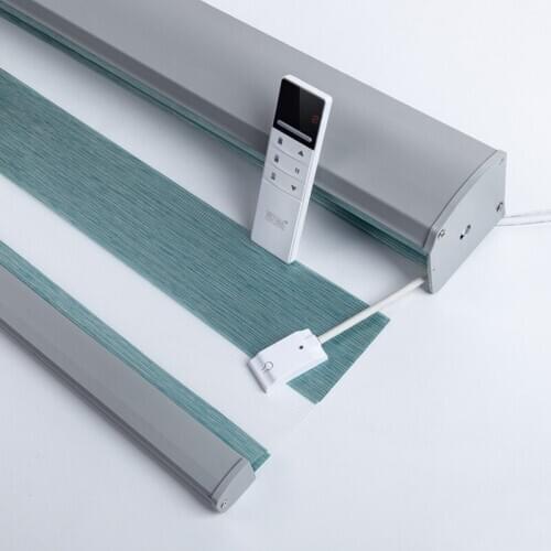 Zshine Motorized Zebra Shades Customized Size Smart Control WiFi Motor Electric Roller Blinds Compatible with Alexa Google Home