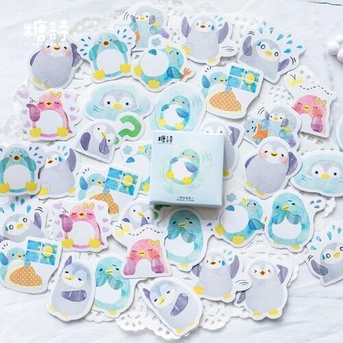 45 pcs/pack cute Small penguin Decorative Stickers Adhesive Stickers DIY Decoration Craft Scrapbooking Stickers Gift Stationery
