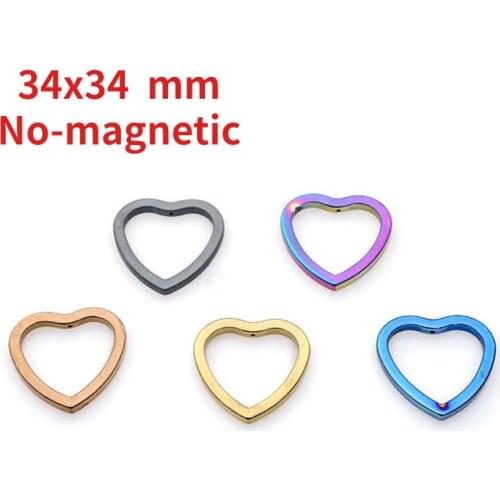 Natural Hematite 34x34mm Black Heart Loose Charms Luck Blessing Change Destiny for Jewelry Making DIY Bracelet Necklace Earring