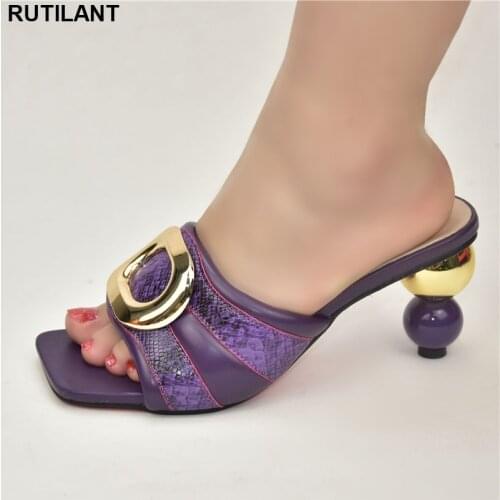 Latest Design African Party Pumps Shoes for Wedding Women High Heels Sexy Ladies Plus Size Women Shoes 43 Slip on Party Pumps