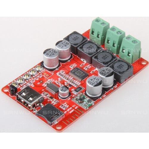 New 2X50W TPA3116 U Disk TF Decode Bluetooth Digital Receiver Amplifier Audio Board