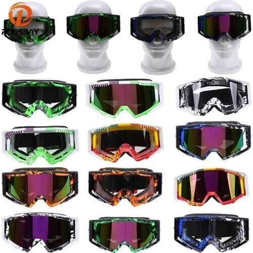 POSSBAY Motocross Goggles Motorcycle Goggles Glasses ATV Clear Lens Ski Helmet Goggles Off-road for Honda Harley Cafe Racer