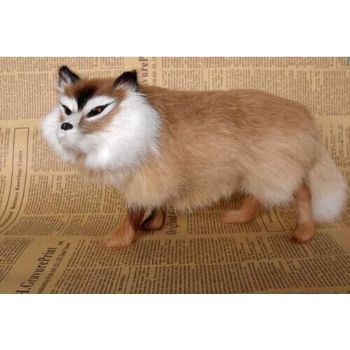 About 24x15cm brown fox polyethylene&furs fox hard model handicraft home decoration Xmas gift b1858