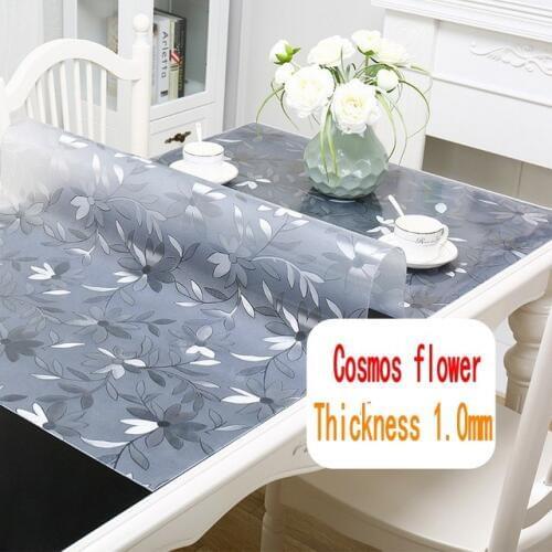 Transparent PVC Tablecloth Tablecloth Pad Waterproof D'Water and Kitchen Non-slip Carpet pattern oil Glass Soft Cloth Tablecloth