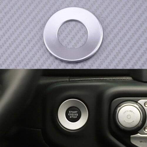 Silver ABS Engine Start Stop Button Switch Cover Trim Moulding Fit for Jeep Wrangler JL 2018 2019 JT Gladiator 2020