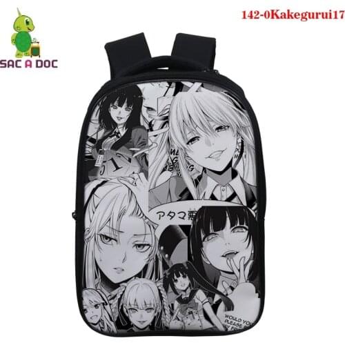 Kakegurui Anime Print Students School Bags Teenager Boys Girls Schoolbag Casual Kakegurui Anime Backpack Rucksack Travel Bagpack