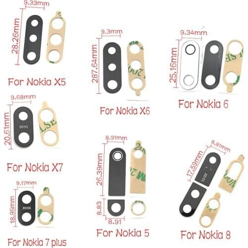 2Pcs/Lot, Rear Back Camera Glass Lens Cover For Nokia 5 6 8 7 Plus X5 X6 X7 with Ahesive Sticker