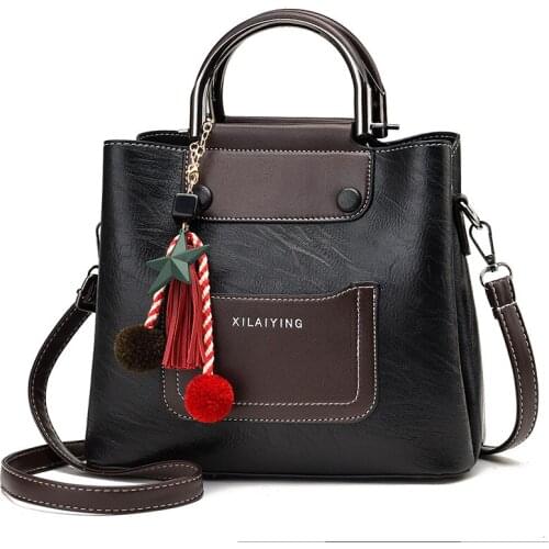 Women PU Leather Handbags Medium Shoulder Bags Five-pointed star decoration Women Messenger Bag Famous Brands Female Tote Women
