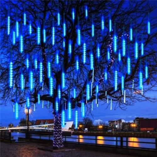 50CM 384 LED Outdoor Rain Drop Lights Meteor Shower Falling Rain Cascading String Light For Wedding Party Holiday Garden Decor