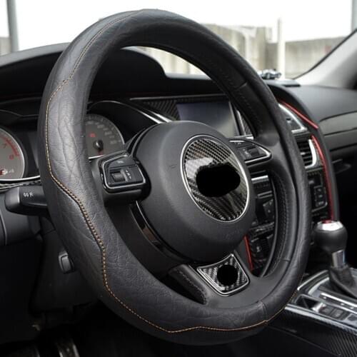 Universal 38cm Genuine leather Steering Wheel Cover Sport Design Steering Wheel Covers Case Auto Interior Accessories
