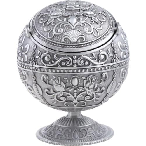 Windproof Ashtray with Lids Metal Vintage Cigarettes Ashtray Unique for Home Office Decoration