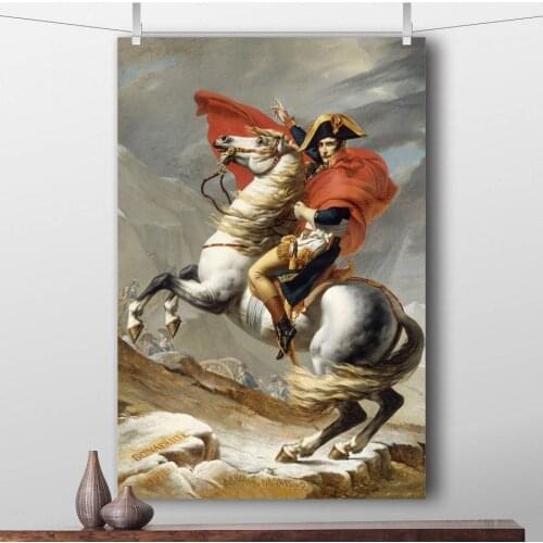 Vintage Painting Napoleon Horse Portrait Poster & Prints Canvas Art Wall Picture For Living Room Decor