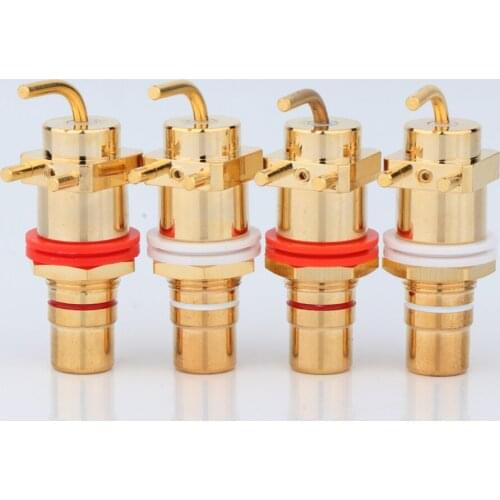 High Quality RS3002 Gold Plated With Brass Gold Plated RCA Female Socket Jack Adapter