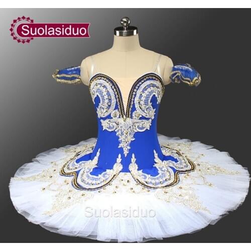 Adult Blue Bird Ballet Professional Stage Tutu Blue And White Classical Ballet Performance Costume Customized SD0028