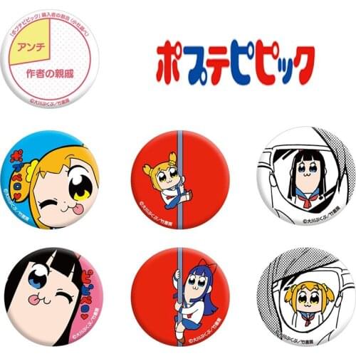 Japan Anime POP TEAM EPIC Popuko Pipimi Taira Daichi Yuuhi Korona Cosplay Badge Cartoon Garniture For Bags DADGE Brooch Pin Gift