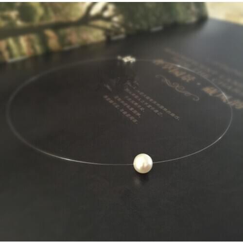 LiiJi Unique Women Necklace 6-7mm AAA Nearround Freshwater Pearl 925 sterling silver Choker Invisible Necklace 35cm-50cm