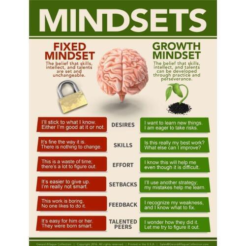Gerard Aflague Growth Mindset Offset ed UV Gloss Fini Silk Cloth Poster Art Bedroom Decoration