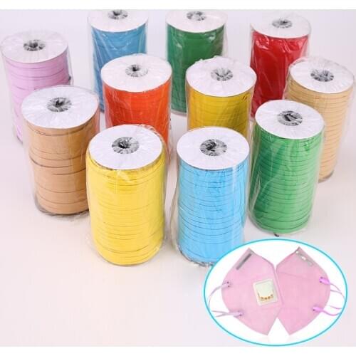 1 Roll 6mm Colorful High-elastic Elastic Bands Width Elastic Line Cord for Crafts Elastic Rope Ribbon Lace Trim Sewing