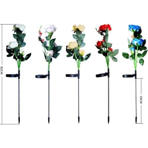 H7JB 1 PC Waterproof IP65 Five Colors Rose Solar Outdoor Garden Light Decors Lights for Outdoor Garden Pathway Patio and Yard