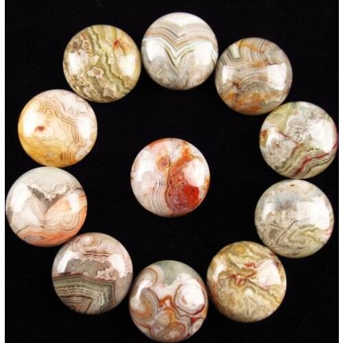 12pcs Natural Mexico Crazy Lace Agates Round CAB Cabochon 20mm