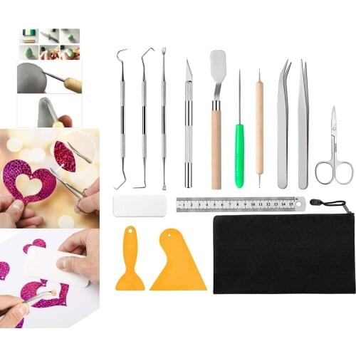 15Pcs Vinyl Weeding Tools Craft Set Basic Vinyl Tool Kit for Silhouttes Cameos