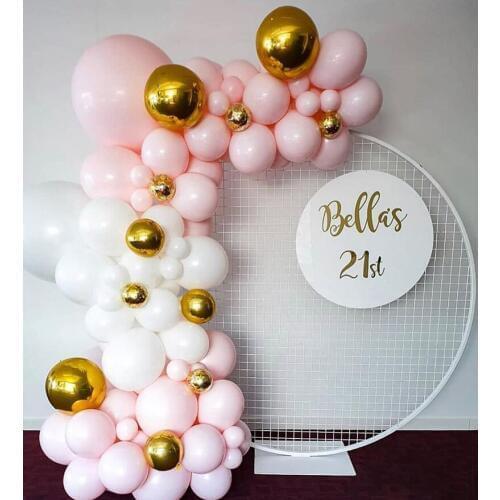 177pcs Wedding Party Decoration Balloons Latex Pink White Color Mixed Air Balls Round Helium Baloons For Birthday Party Supplies