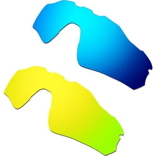 2 Pairs For Radar EV Path Polarized Replacement Lenses Blue & Gold 100% UVA & UVB Protection