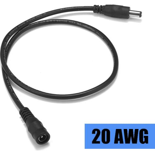 20AWG DC Cable 12V DC Extension Cable 5.5mm x 2.1mm Connector Cable 0.5/1/2/3/5m DC Power Cable For CCTV Camera RGB LED Strip