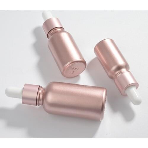 Rose Gold Glass Tubes Dropper Bottle Aromatherapy Liquid for Essential Massage Oil Pipette Rose Gold 10-30ML Refillable Bottles