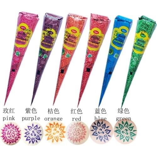 1Pcs Indian Henna Tattoo Paste Cone Body Paint Temporary Mehndi Henna Tattoo Body Art Sticker Mehndi Body Paint