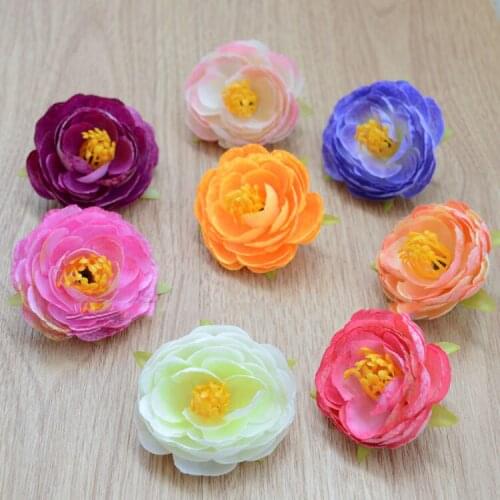 Artificial flowers Artificial flower bud roses simulation new retro small tea bud edge clip hairpin DIY materials wholesale Sen