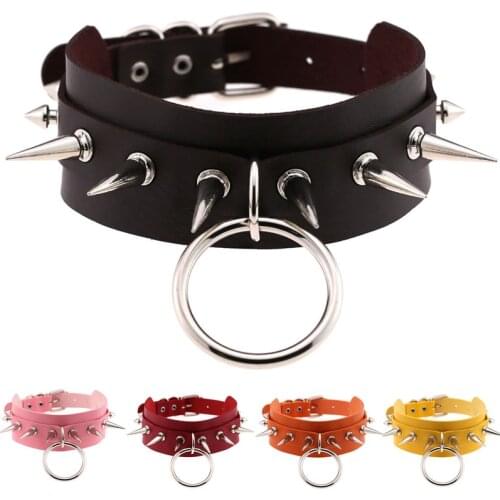 DIEZI Harajuku Men Women Round Chain Tassel Necklaces Gold Metal Goth Choker Collar Necklace For Party Harness Anime Jewelry