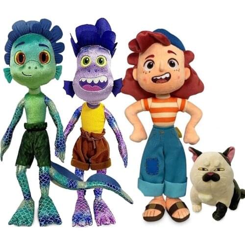 2021 Disney Cartoon Luca Alberto Julia Cat Sea Monster Boys Plush Toys Anime Figures Plush Dolls Kids Birthday Gifts for Boys