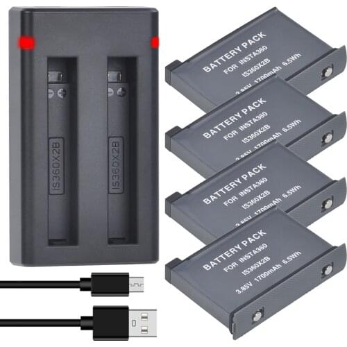 1700mAh Battery Li-ion Akku + Charger for Insta360 ONE X2 Camera