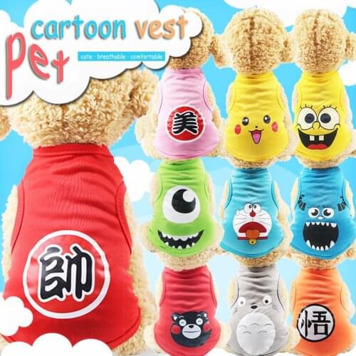 Cartoon Dog Shirt Cheap Dog Clothes For Small Dogs Summer Chihuahua Tshirt Puppy Vest Yorkshire Terrier Shih Tzu Pet Clothes