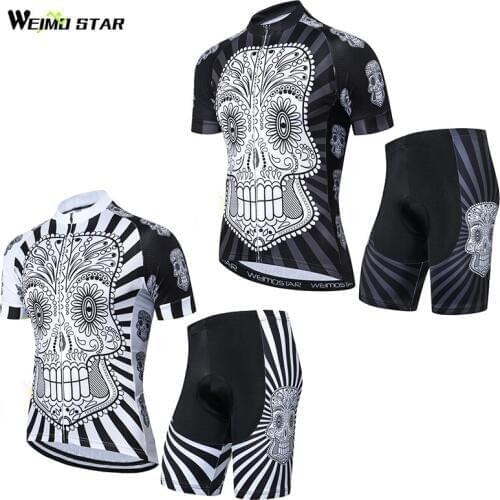 Skull Team Shirt Cycling Jersey WEIMOSTAR Men cycling clothing maillot ciclismo MTB Jersey Set Summer Short Sleeve