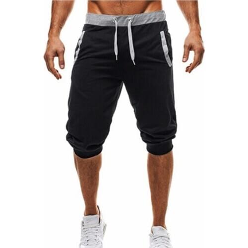 2020 summer mens fitness shorts large size loose casual mid-length knee pants cotton jogging shorts