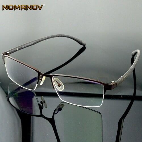 Custom Made Optical Prescription Glasses Photochromic Classic Large Titanium Alloy Half-rim Frame Myopia Short Sight Reading