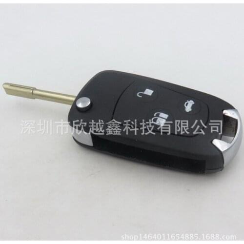 By DHL 100pcs 3 Buttons Folding Remote Car Key Flip Shell Case For Ford Focus Mondeo Fiesta with Uncut Blank