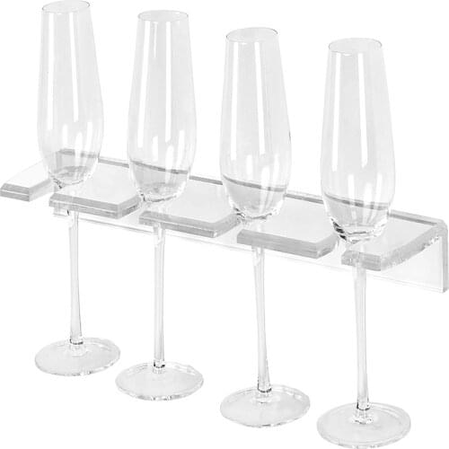 Clear plexiglass wine cup holder champagne glass holder with customized logo acrylic drink glass candle holder