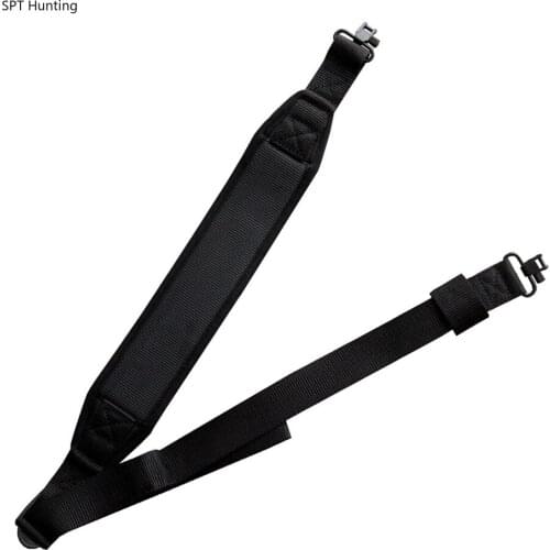 ALL Black Neoprene Gun Belt Antiskid Sbr Gun Belt Gun strap With 2 pcs Sling Swivels